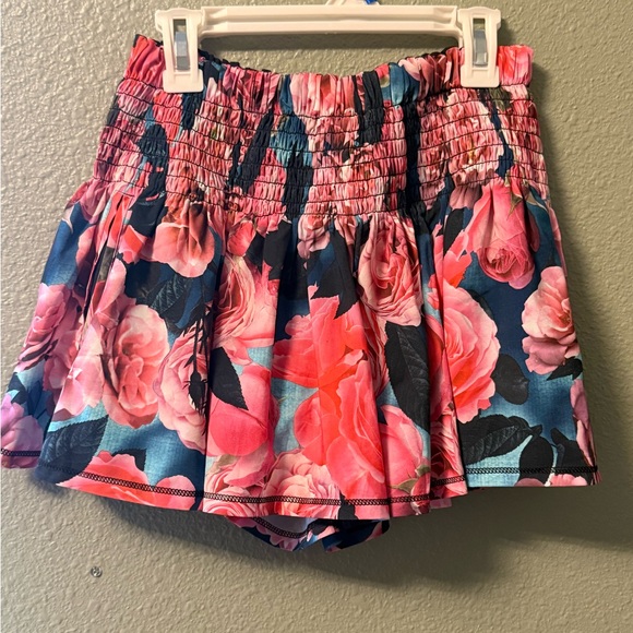 lululemon athletica Pink Navy Floral Smocked Circle Skirt - Picture 2 of 4